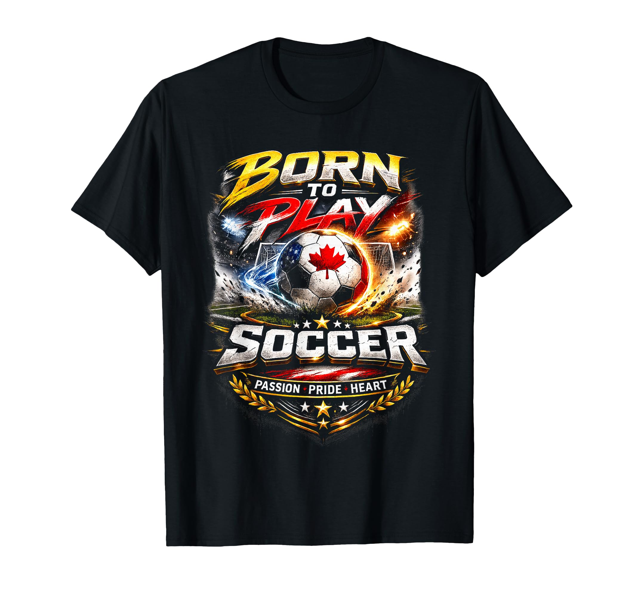 Born To Play Soccer Team Athlete T-Shirt - Aesthetic Graphic Unisex