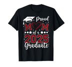 Proud Mom 2025 Senior Graduate Matching T-Shirt - Aesthetic Graphic Unisex