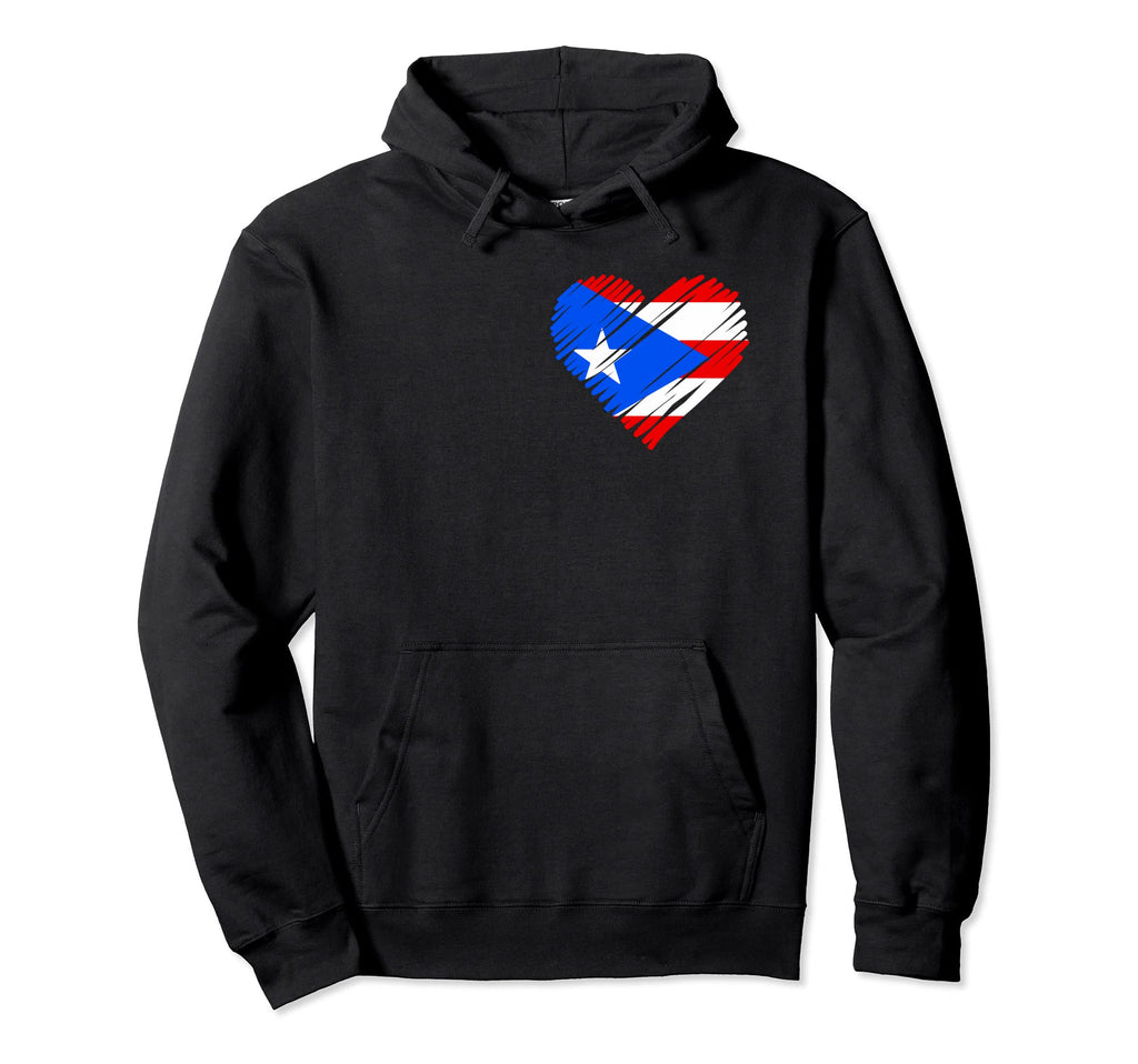 Puerto Rico Patriotic Heart World Futbol Hoodie - Minimalist Print Unisex