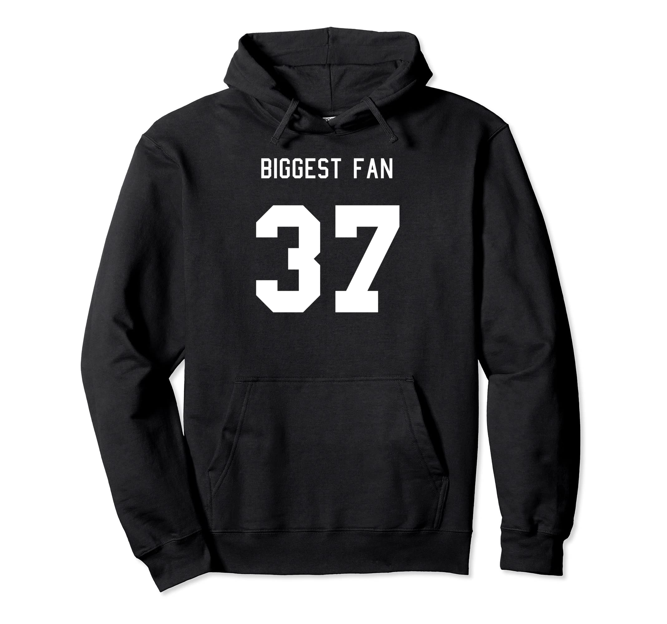 Number 37 Biggest Fan Sport Spirit Wear Hoodie - Graphic Print Unisex