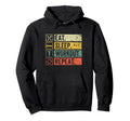 Eat Sleep Workout Repeat Funny Hoodie - Casual Everyday Wear Men Women