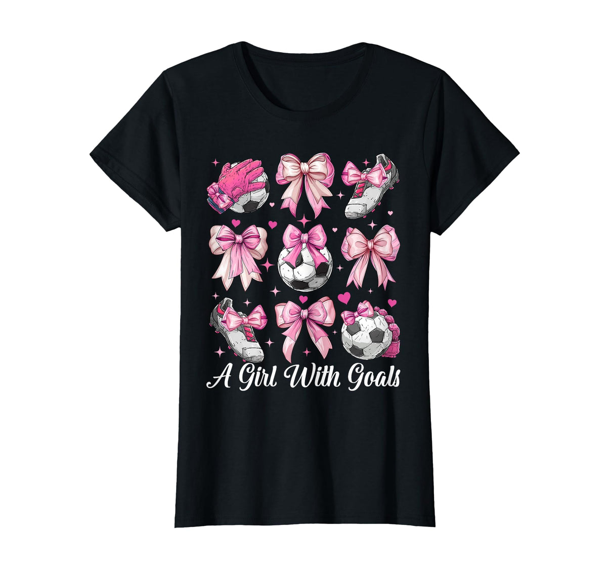 Soccer Player Soccer Coquette Bow Goals T-Shirt - Graphic Print Men Women