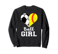 Ball Heart Funny Soccer Softball Sweatshirt - Unique Graphic for Adults