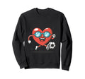 Funny Heart Running Soccer Ball Sweatshirt - Trendy Graphic Men Women