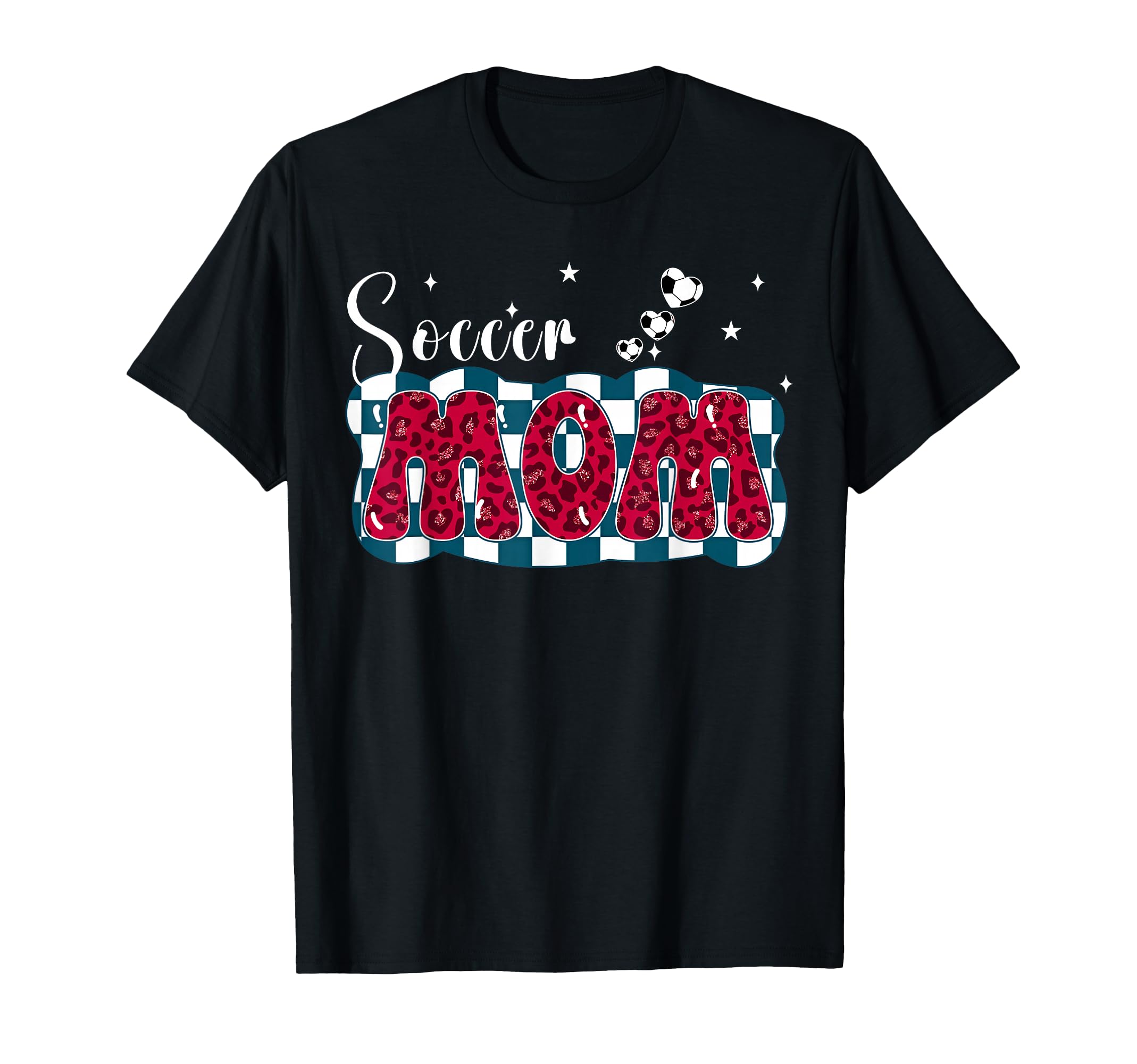 Soccer Mom Leopard Checkerboard Mama T-Shirt - Aesthetic Graphic Men Women
