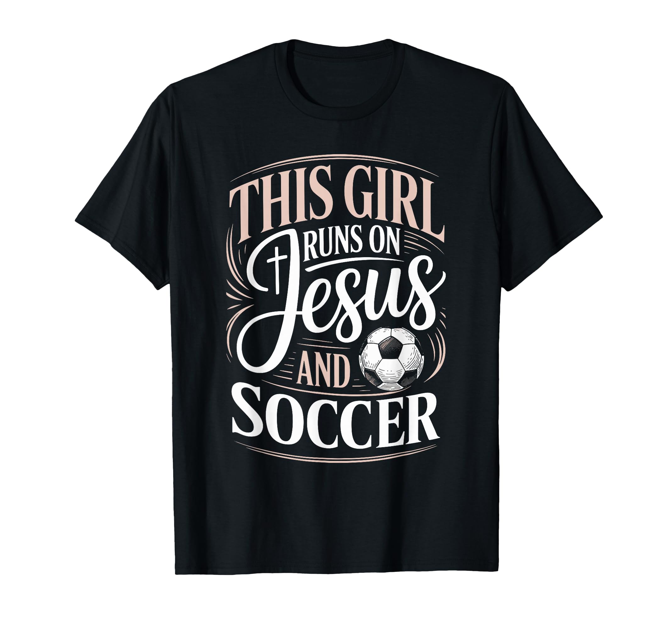 This Runs Jesus And Soccer Player Faith T-Shirt - Custom Art Print Unisex