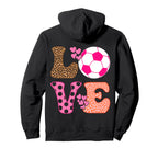 Soccer Love Hearts And Leopard Soccer Hoodie - Graphic Print Men Women