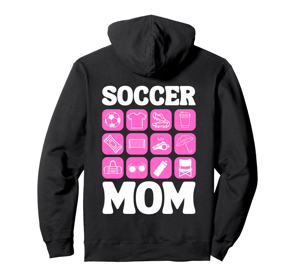 Soccer Mom Icons Soccer Hoodie - Minimalist Print for Adults