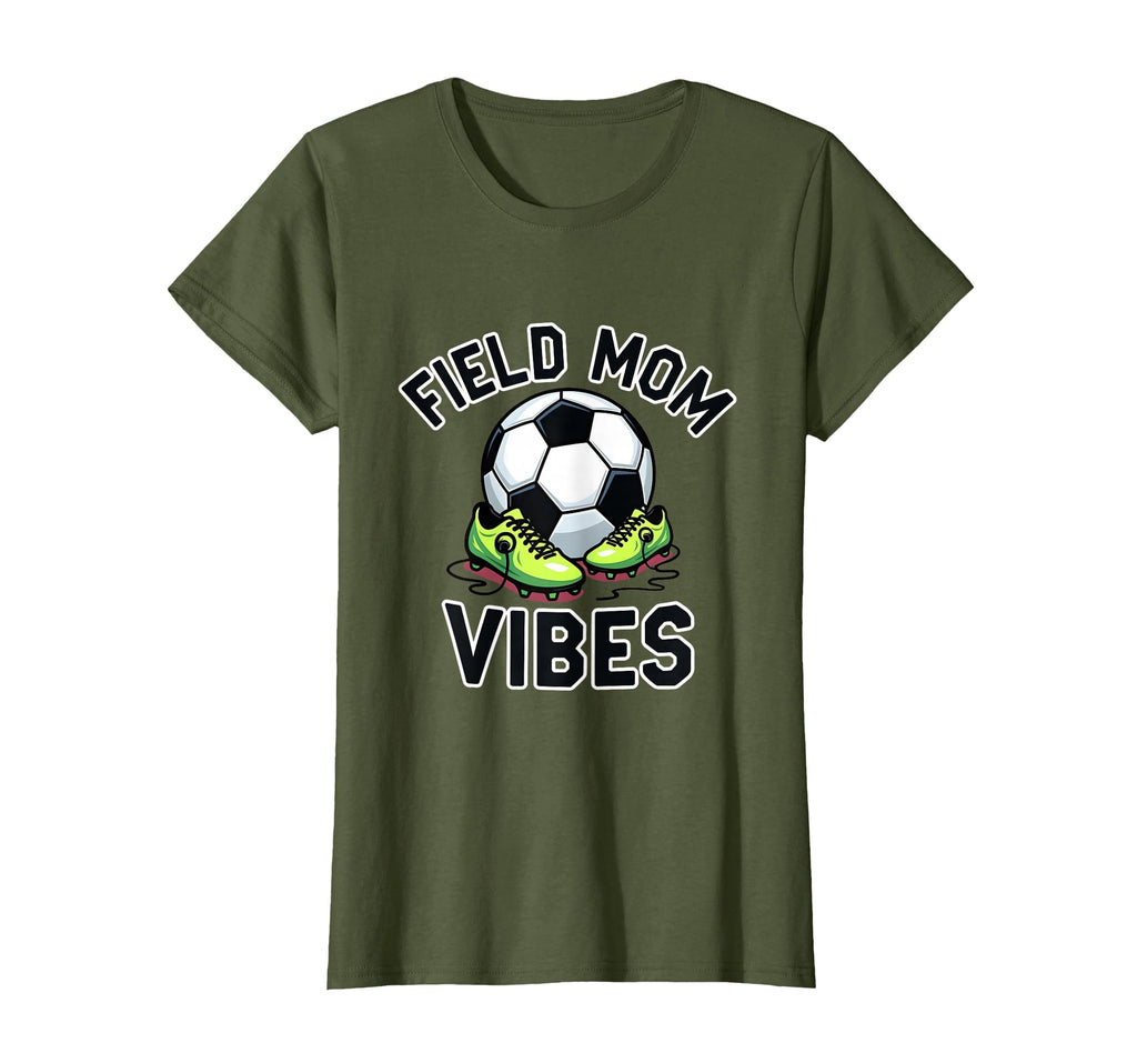 Field Mom Vibes Soccer Mom T-Shirt - Aesthetic Graphic for Adults