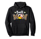 Ball Mom Leopard Baseball Softball Hoodie - Trendy Graphic Men Women