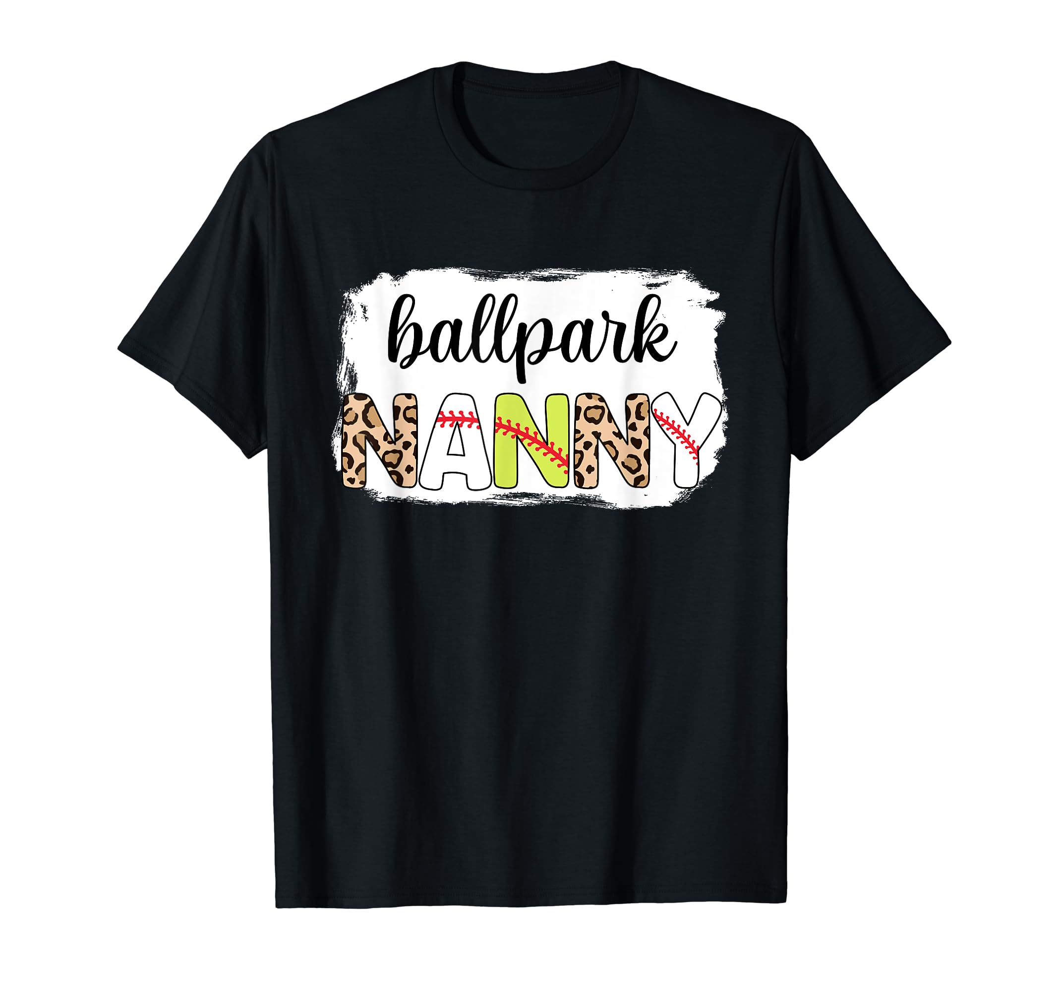 Bleached Ballpark Nanny Baseball T-Shirt - Casual Everyday Wear Unisex