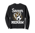 Soccer Memaw Leopard Heart Matching Sweatshirt - Trendy Graphic for Adults