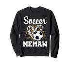 Soccer Memaw Leopard Heart Matching Sweatshirt - Trendy Graphic for Adults