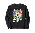 Soccer Cousin Tie Dye Spirit Sweatshirt - Fun Novelty Design for Adults