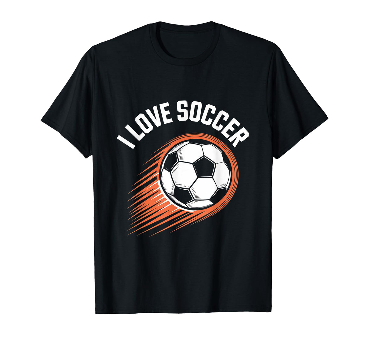 I Love Soccer Speeding Ball T-Shirt - Trendy Graphic for Adults