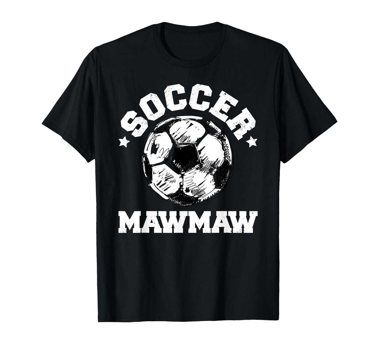 Soccer Mawmaw Soccer Ball Distressed T-Shirt - Minimalist Print for Adults