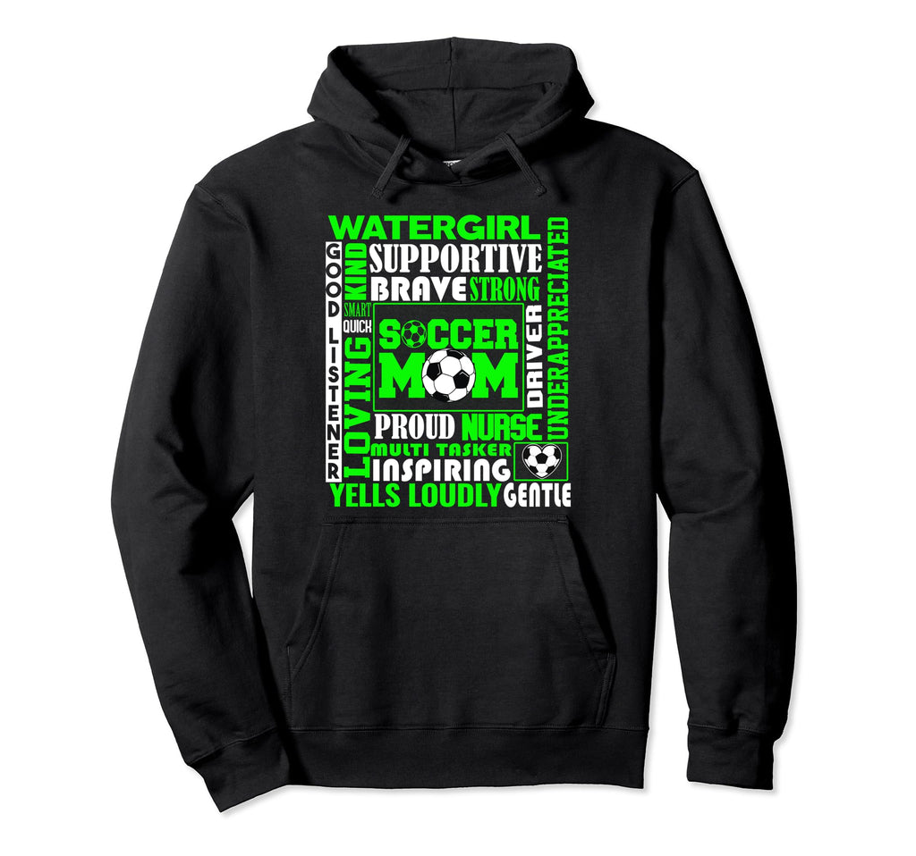 Soccer Mom Traits Best Words Green Hoodie - Streetwear Style for Adults