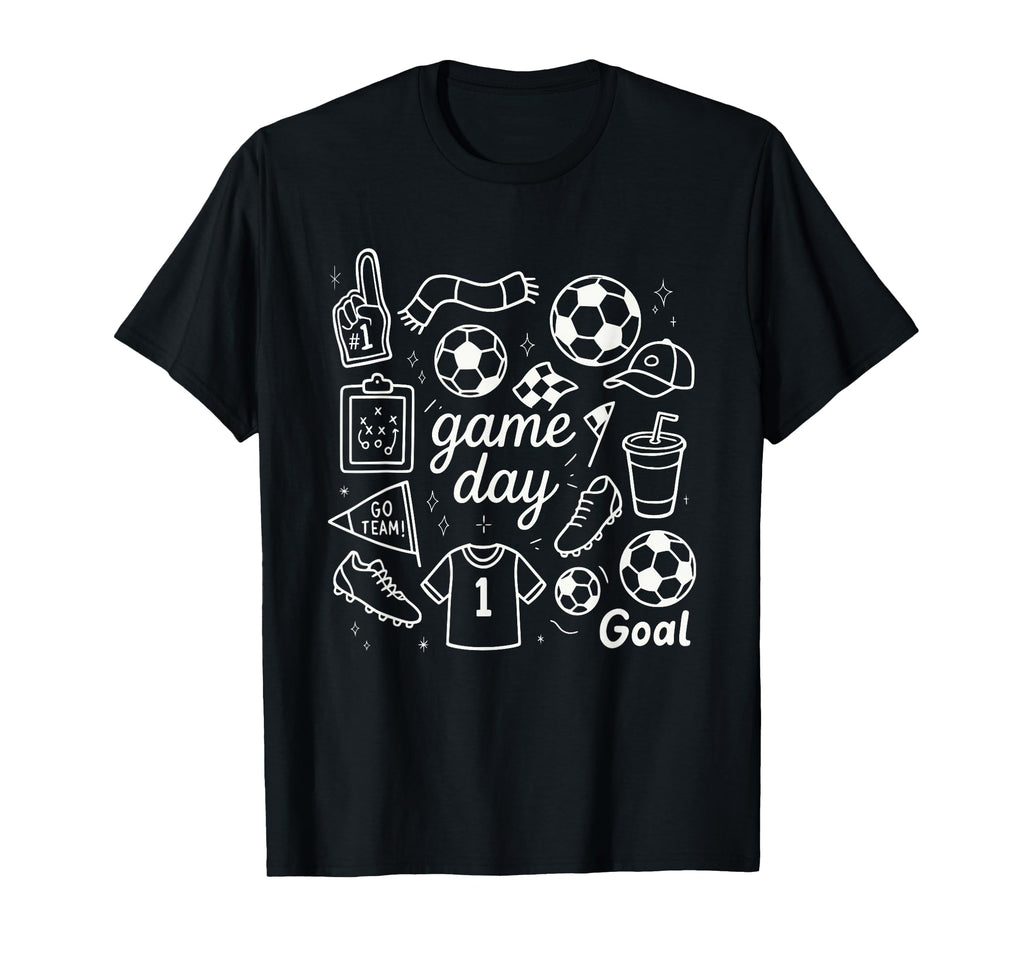 Game Day Soccer Foam Finger Cleats T-Shirt - Novelty Apparel Men Women