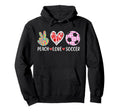 Peach Love Soccer Peace Heart Gift Play Hoodie - Streetwear Style Unisex