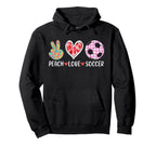 Peach Love Soccer Peace Heart Gift Play Hoodie - Streetwear Style Unisex