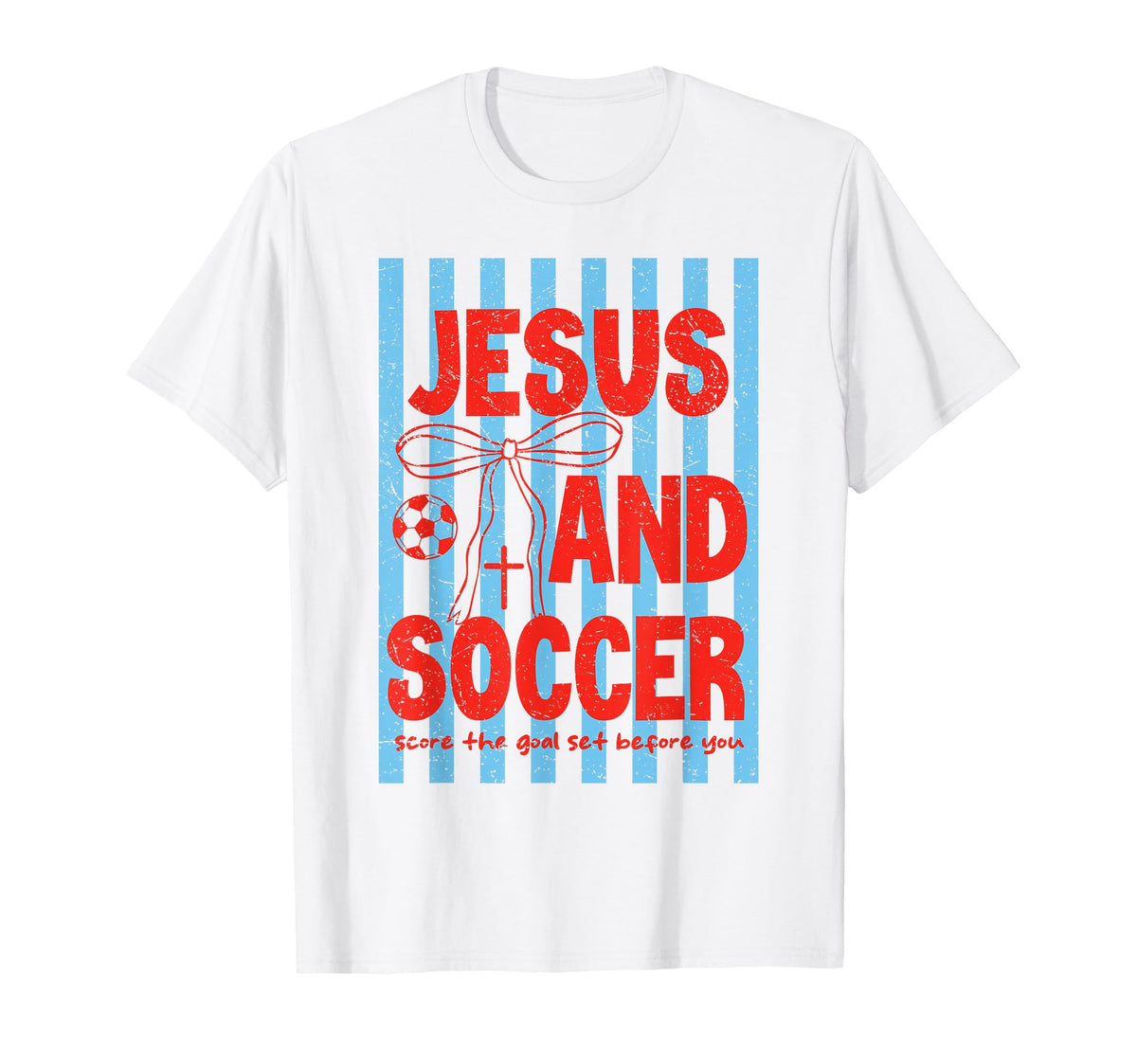 Preepy Jesus And Soccer Reglious T-Shirt - Trendy Graphic Unisex