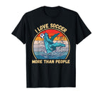 Whale I Love Soccer More Than People T-Shirt - Aesthetic Graphic Men Women
