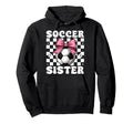 Soccer Sister Soccer Coquette Bow Hoodie - Novelty Apparel Unisex