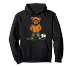 Funny Teddy Bear Loves Soccer And Hoodie - Custom Art Print Unisex