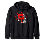 Heart Playing Soccer Love Sports Sweatshirt - Unique Graphic Men Women