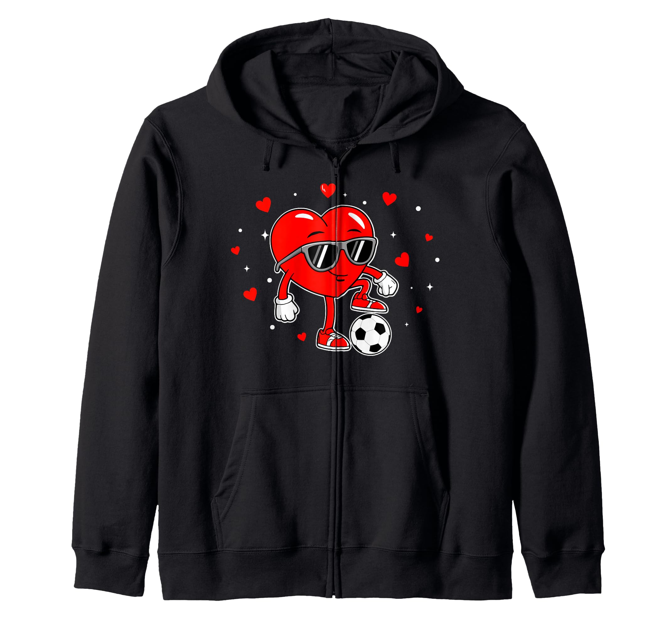 Heart Playing Soccer Love Sports Sweatshirt - Unique Graphic Men Women