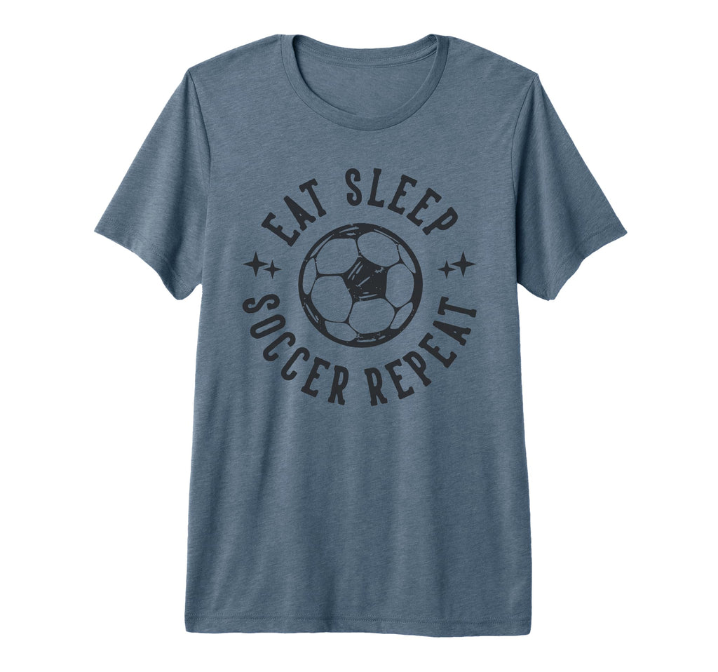 Eat Sleep Soccer Repeat Soccer Sports T-Shirt - Unique Graphic Men Women