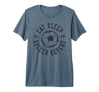 Eat Sleep Soccer Repeat Soccer Sports T-Shirt - Unique Graphic Men Women