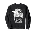 Soccer Mom Messy Bun Hair Soccer Sweatshirt - Unique Graphic Men Women