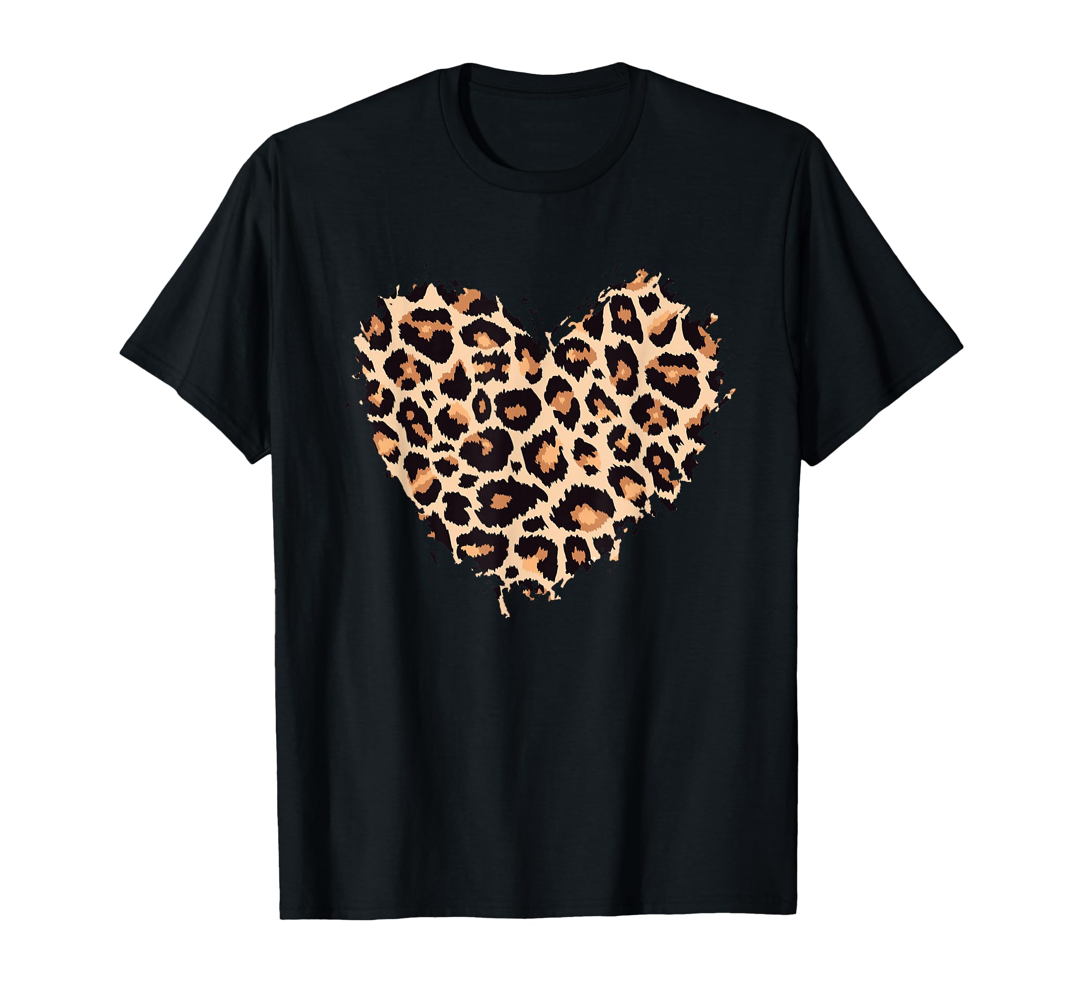 Cheetah Leopard Heart Animal Small T-Shirt - Trendy Graphic Men Women