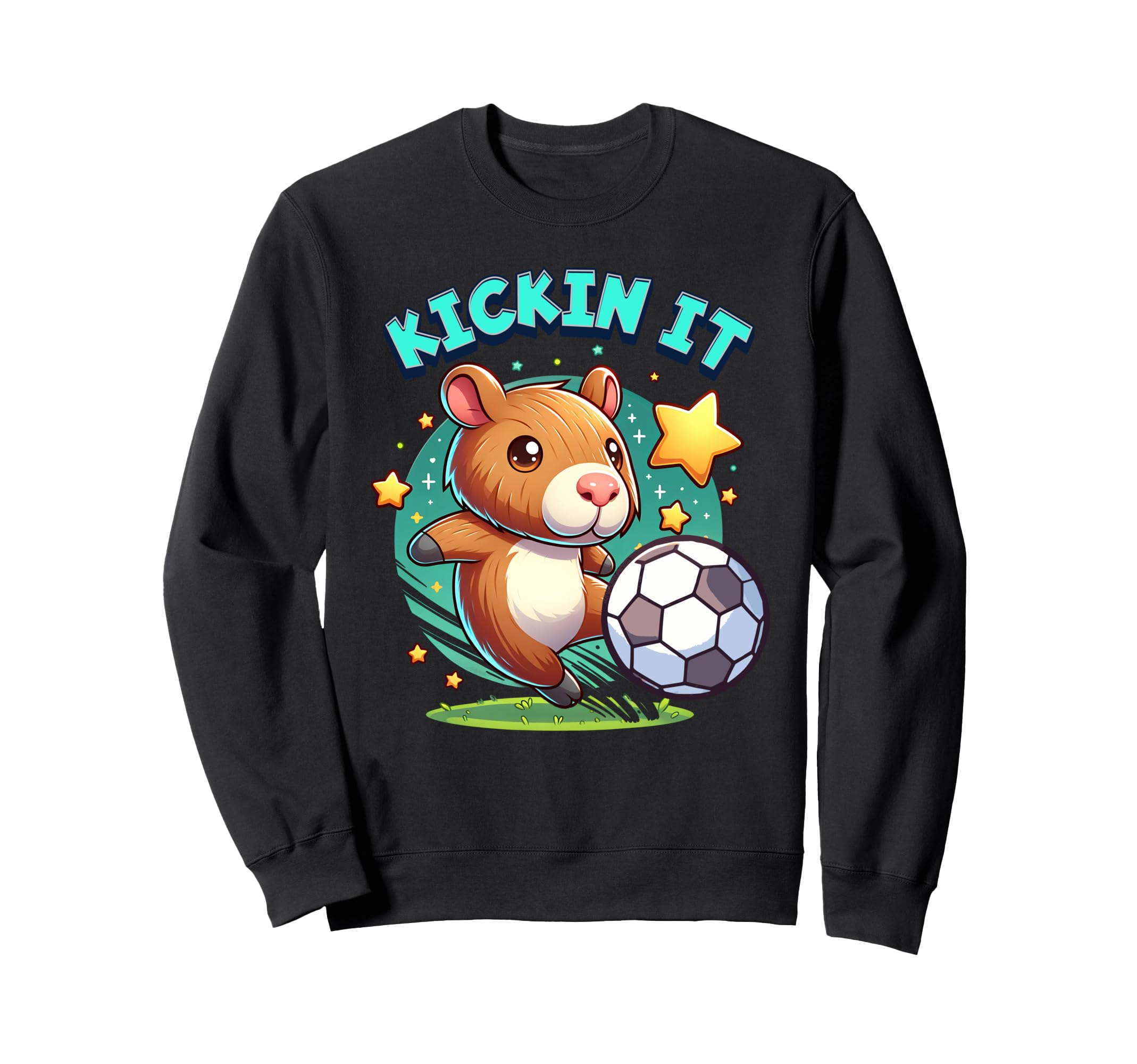 Kickin It Soccer Player Capybara Sweatshirt - Aesthetic Graphic for Adults