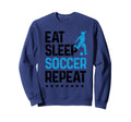 Eat Sleep Soccer Repeat Sport Player Sweatshirt - Graphic Print for Adults