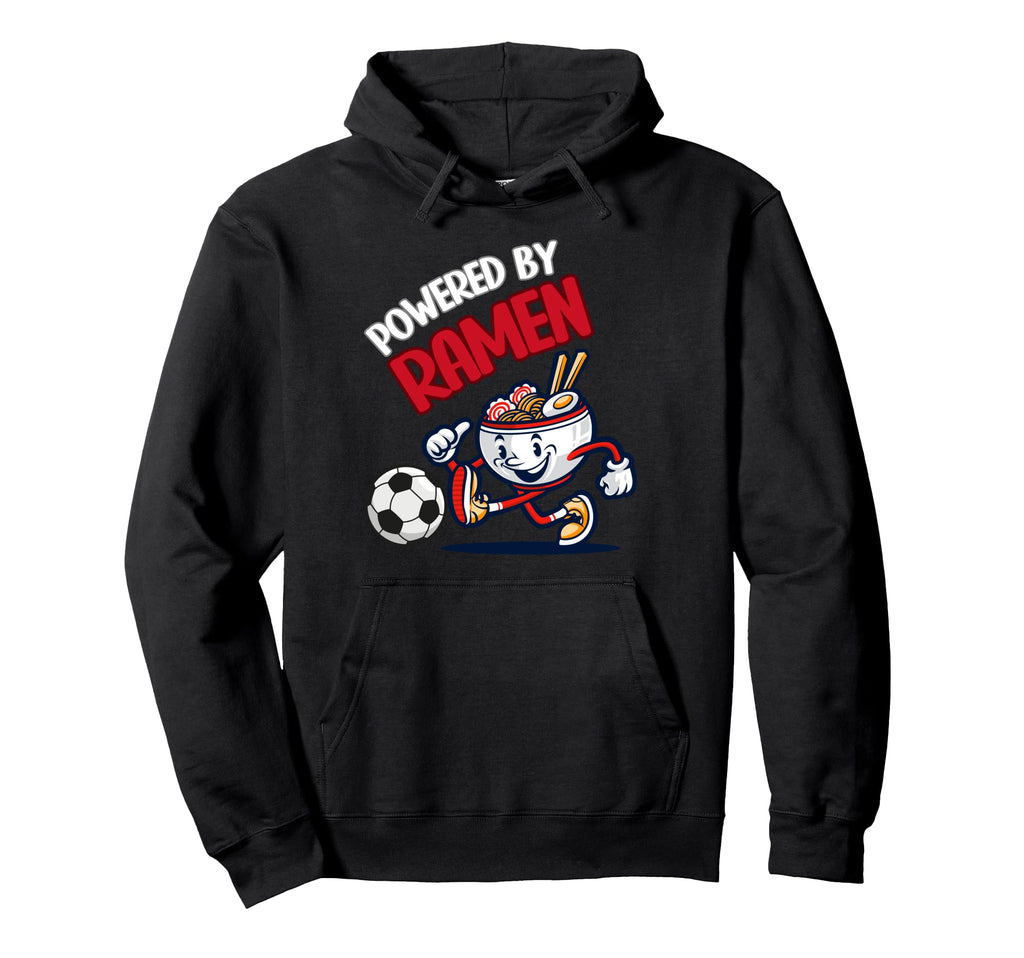 Powered Ramen Funny Ramen Bowl Kicking Hoodie - Novelty Apparel Men Women