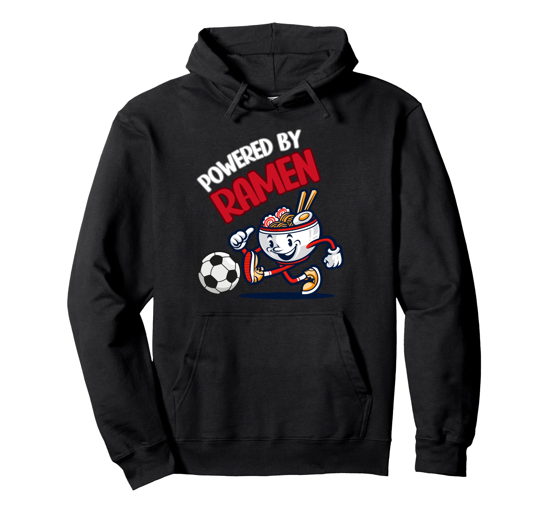 Powered Ramen Funny Ramen Bowl Kicking Hoodie - Novelty Apparel Men Women