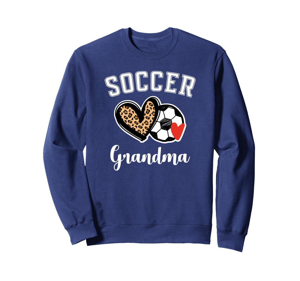 Soccer Grandma Leopard Heart Sweatshirt - Minimalist Print for Adults