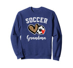 Soccer Grandma Leopard Heart Sweatshirt - Minimalist Print for Adults
