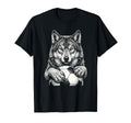 Fierce Holding Ball Fans Line Art T-Shirt - Aesthetic Graphic Unisex