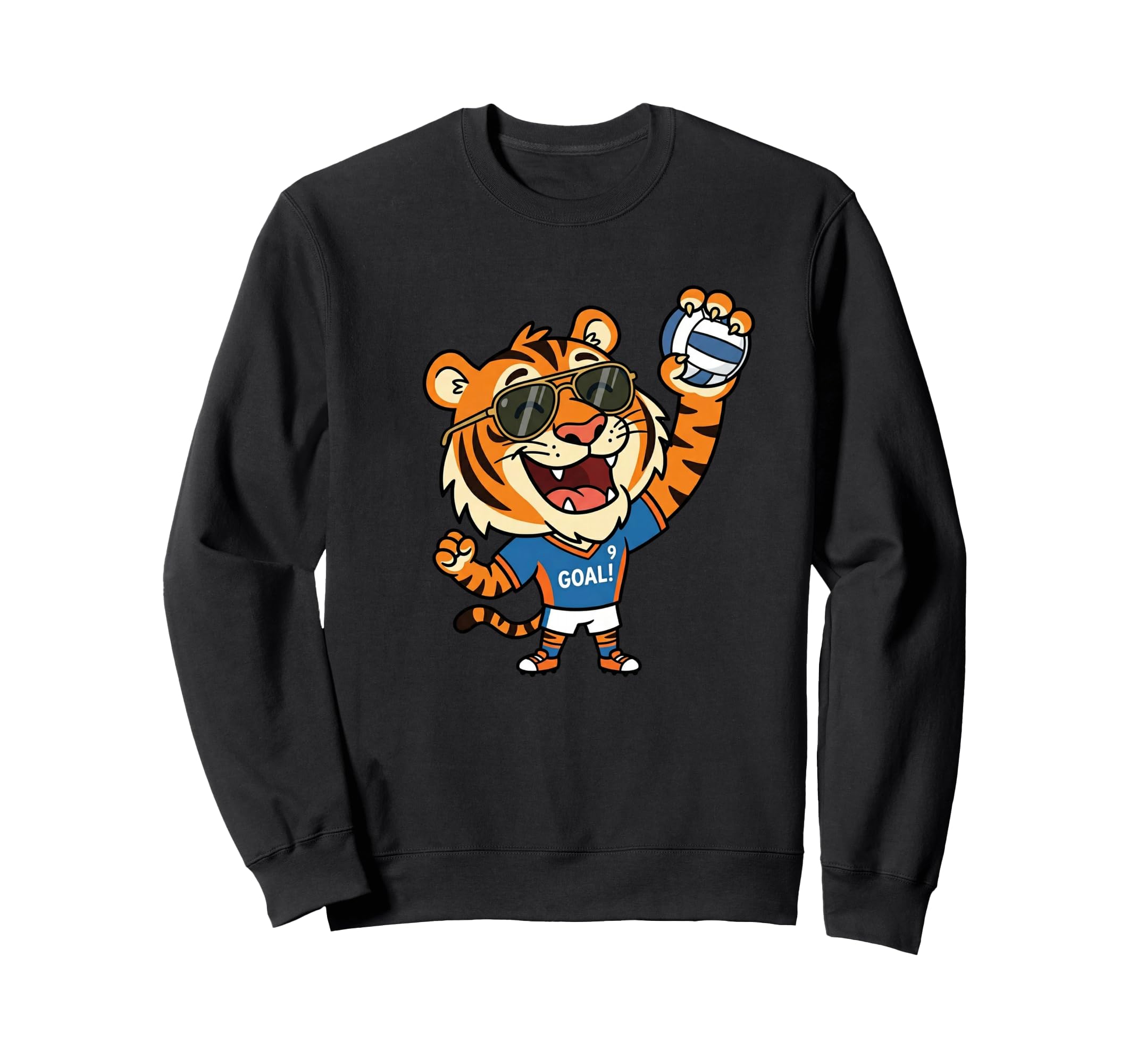 Goal Soccer Tiger Number 9 Football Sweatshirt - Streetwear Style Unisex