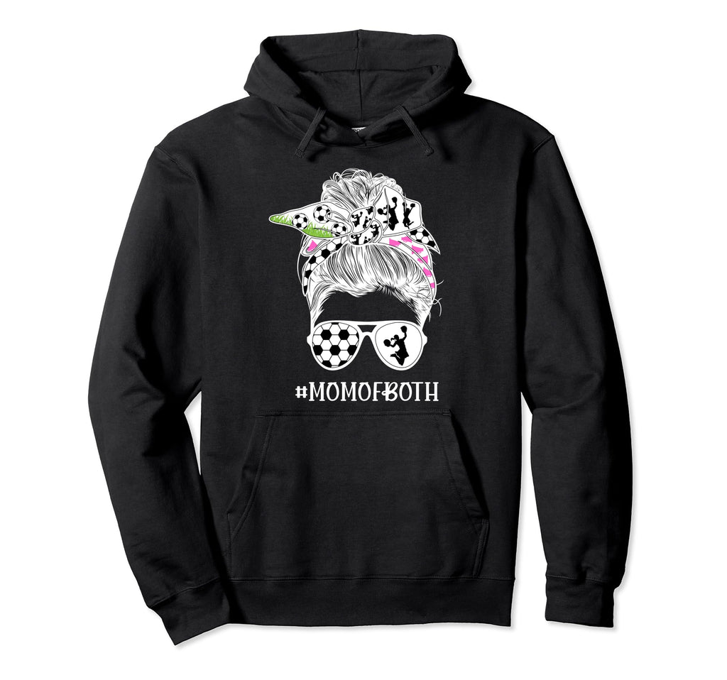 Mom Both Messy Bun Cheerleader Soccer Hoodie - Aesthetic Graphic Men Women