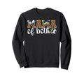 Mama Both Leopard Soccer Volleyball Mom Sweatshirt - Graphic Print Unisex