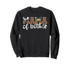 Mama Both Leopard Soccer Volleyball Mom Sweatshirt - Graphic Print Unisex