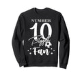 Number 10 Biggest Fan Soccer Player Sweatshirt - Fun Novelty Design Unisex
