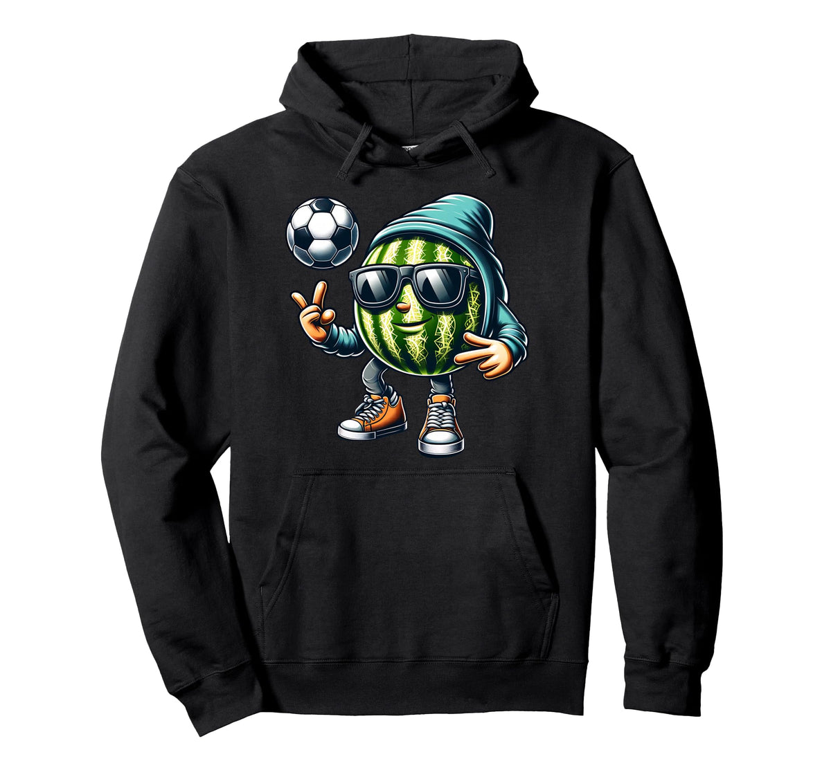 Soccer Melon Sunglasses Summer Vibes Player Hoodie - Trendy Graphic Unisex
