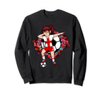 Dabbing Soccer England Jersey Floral Sweatshirt - Novelty Apparel Unisex