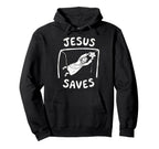Christian Jesus Saves Soccer Hoodie - Fun Novelty Design Men Women