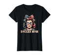 Patriotic Soccer Mom American Flag T-Shirt - Graphic Print for Adults
